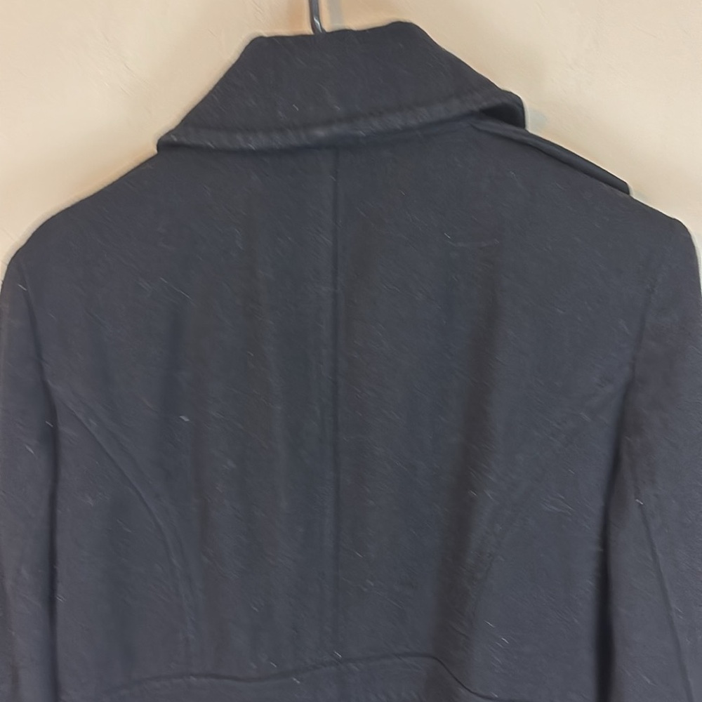 Michael Kors Black Wool Blend Double Breasted Peacoat Size Medium - Picture 7 of 16